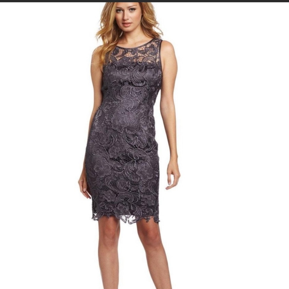 Cache Lace Overlay Dress